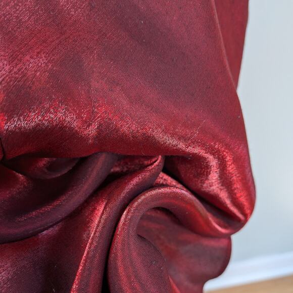 Vintage Prom Dress Maxi Gown 8 Red 90s Y2K Corset Nites Goth Satin Glam Grunge - Picture 8 of 12